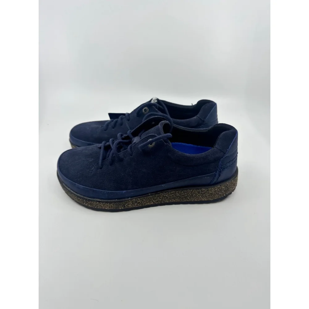 Birkenstock Honnef Low Navy Blue Perforated Suede Sneaker Shoes Womens 37 6-6.5